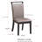 Rabjohn 18" Seat Height Modern Upholstered Dining Room Side Chairs with Padded Back and Black Finish Legs, Set of 2