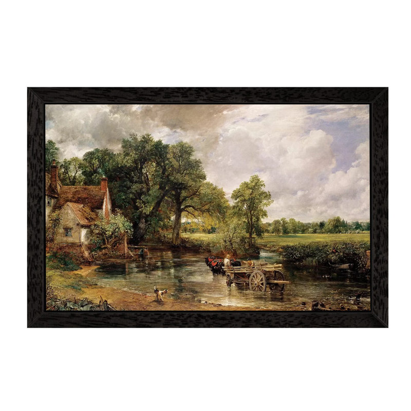 The Hay Wain, 1821 by John Constable - Floater Frame Print on Canvas, 45.72cm H x 66.04cm W, Black