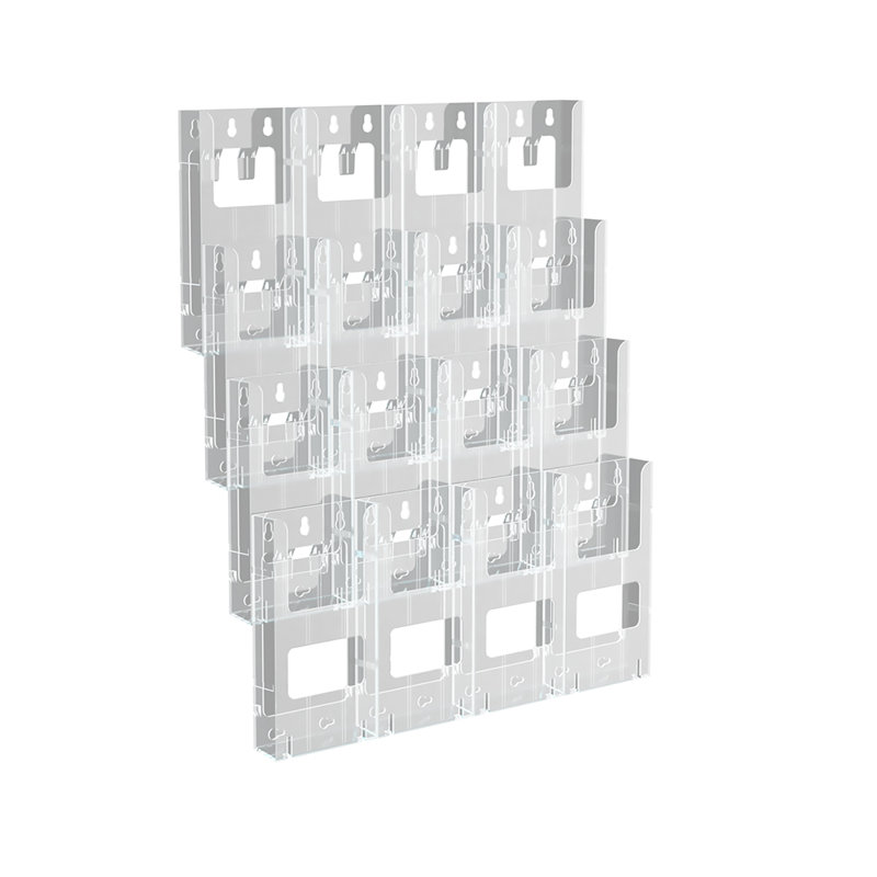16-Pocket Trifold Wall Mount. Inside Dimension: 4.375"W