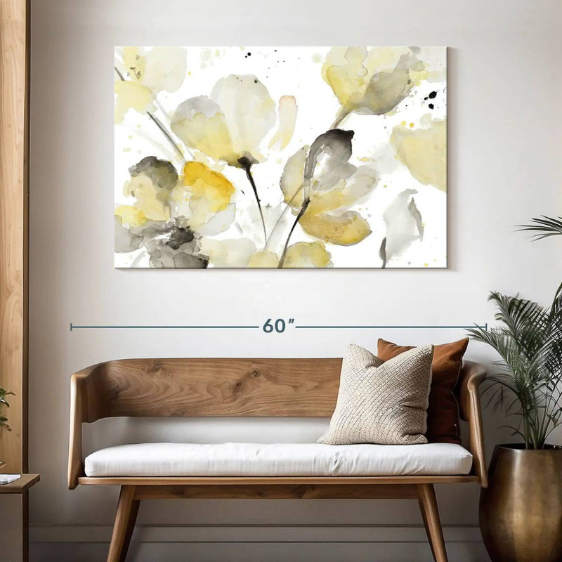 Neutre floral abstrait II, H 32 po x l 48 po