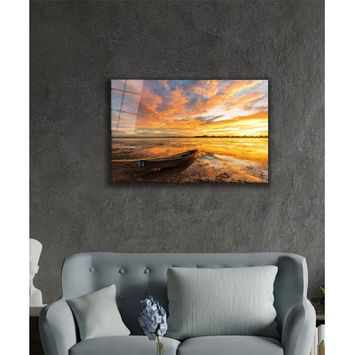 Élégante peinture décorative en verre trempé 18,1 po x 28,3 po | 100% verre trempé, épaisseur: 0,16 pouce | Superbe œuvre d'art pour la décoration intérieure, le salon et les espaces de bureau, durable et facile à nettoyer