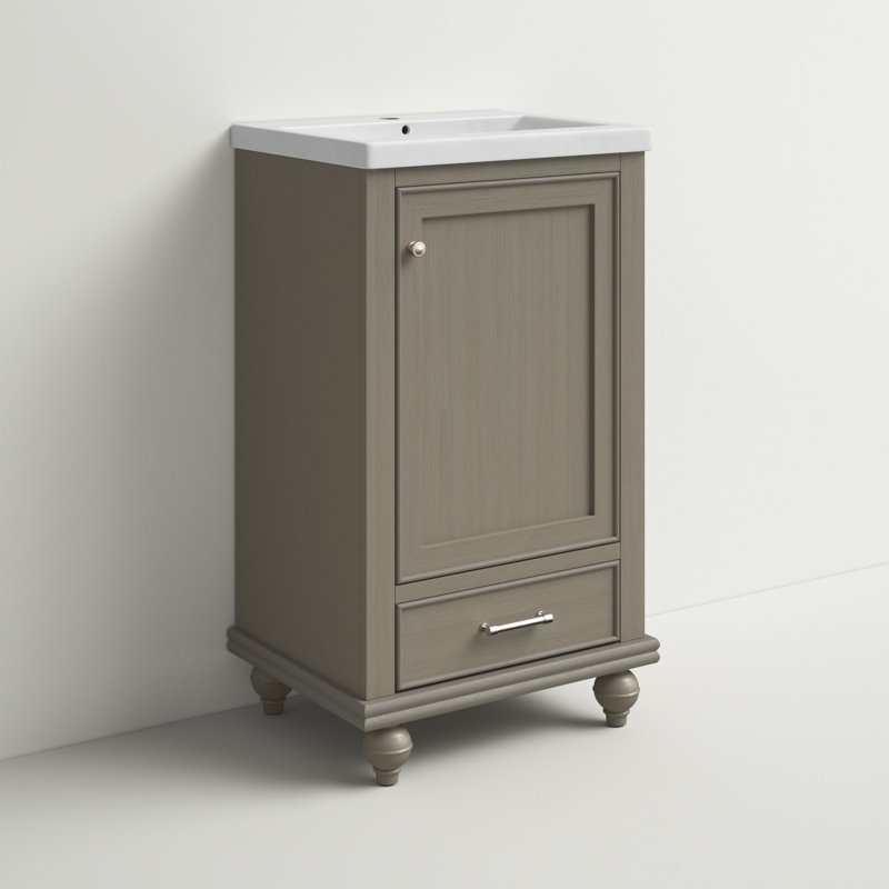 Angelissa 20" Wide Vanity Set, Silver Gray/Brushed nickel