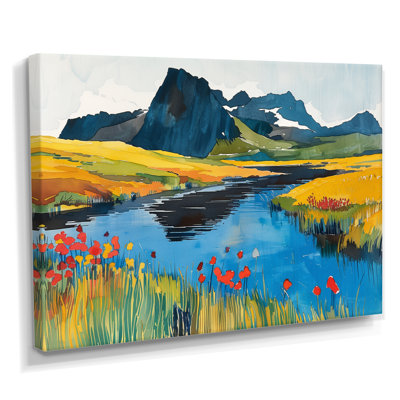 Islande, montagne et lac Meadow I - paysage de montagnes, impression d'art mural