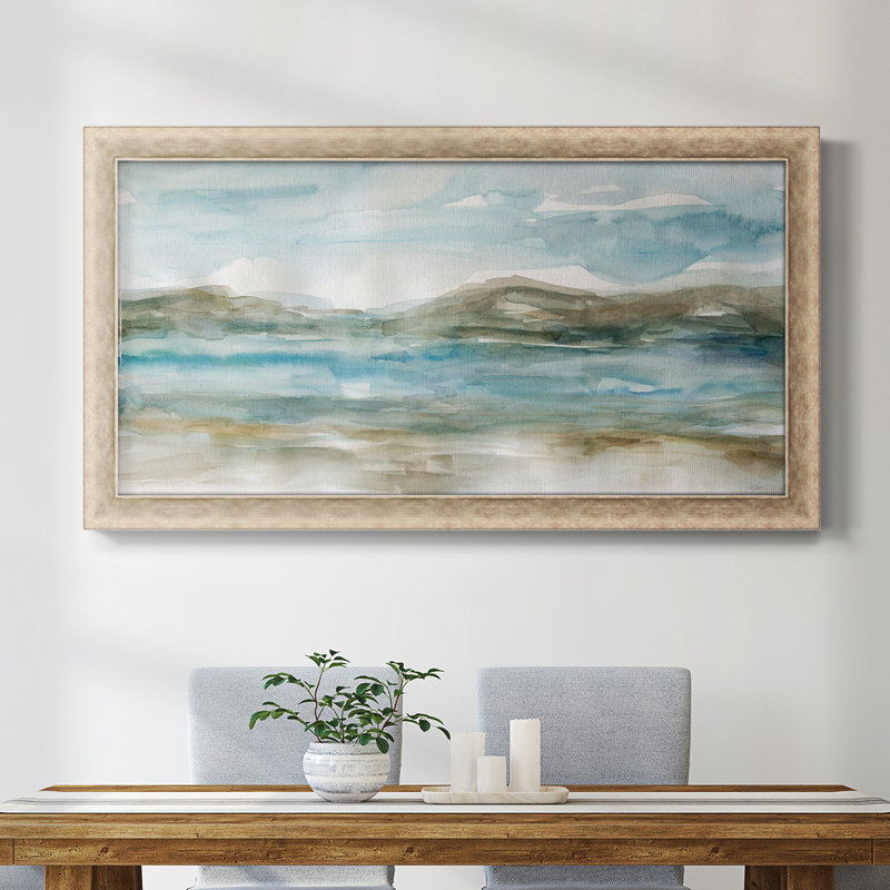 Peaceful Beach I, toile encadrée de qualité supérieure - prête à être accrochée, H 25 po x l 45 po x P 1,25 po