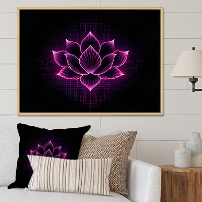 " Purple Futuristic Pink Neon Lotus "