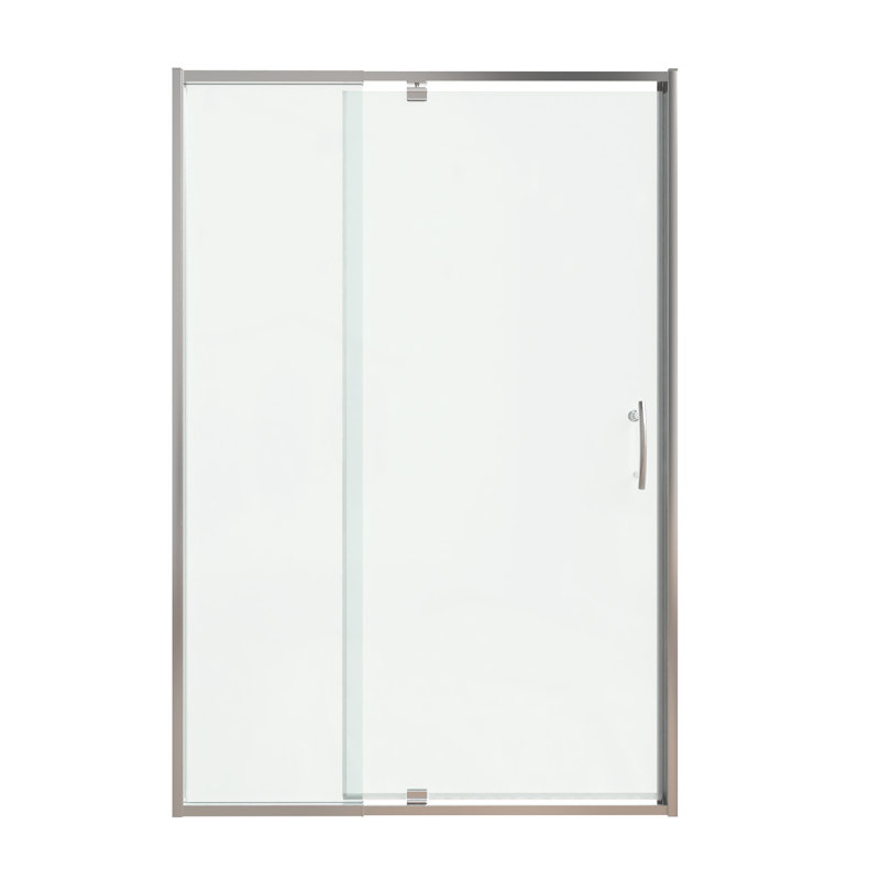 Pivot Semi-Frameless Shower Door With 1/4" Tempered Glass, 48"W x 71"H, Chrome