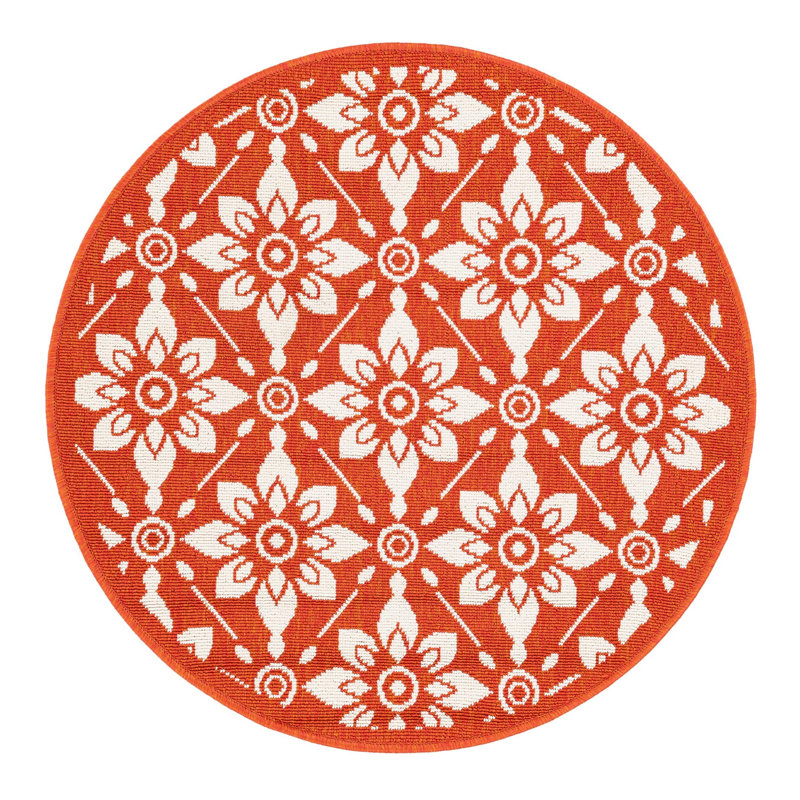 Indoor/Outdoor Trellis Area Rug, Round 3'1"