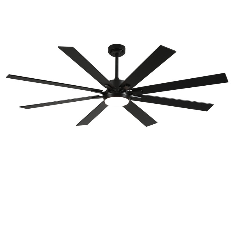 Ventilateur de plafond 72 po noir mat grand avec lumière DEL , 180 tr / min, Noir mat, 72" Wide