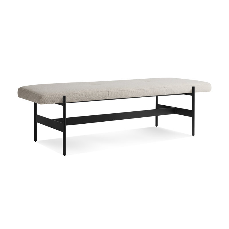 Daybench Polyester Blend Upholstered Bench, Maharam Mantle in Future / Oblivion, 17" H x 55" W x 19" D