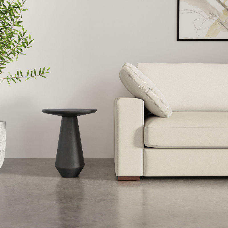 Gloria Graphite Round Cast Aluminum Side Table, 15.75-inch