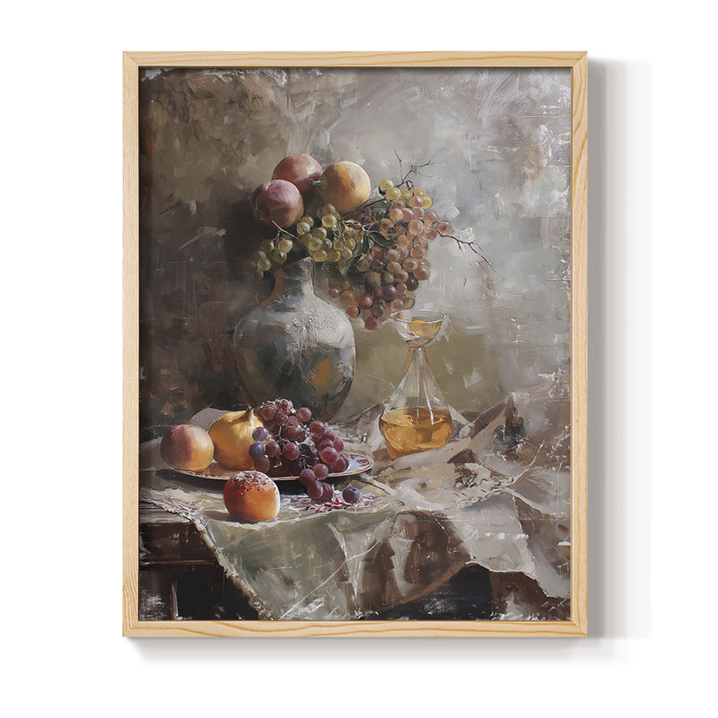 Reproduction encadrée FLORAL Series DCC XXII - bois massif, Naturel, H 11 po x l 9 po