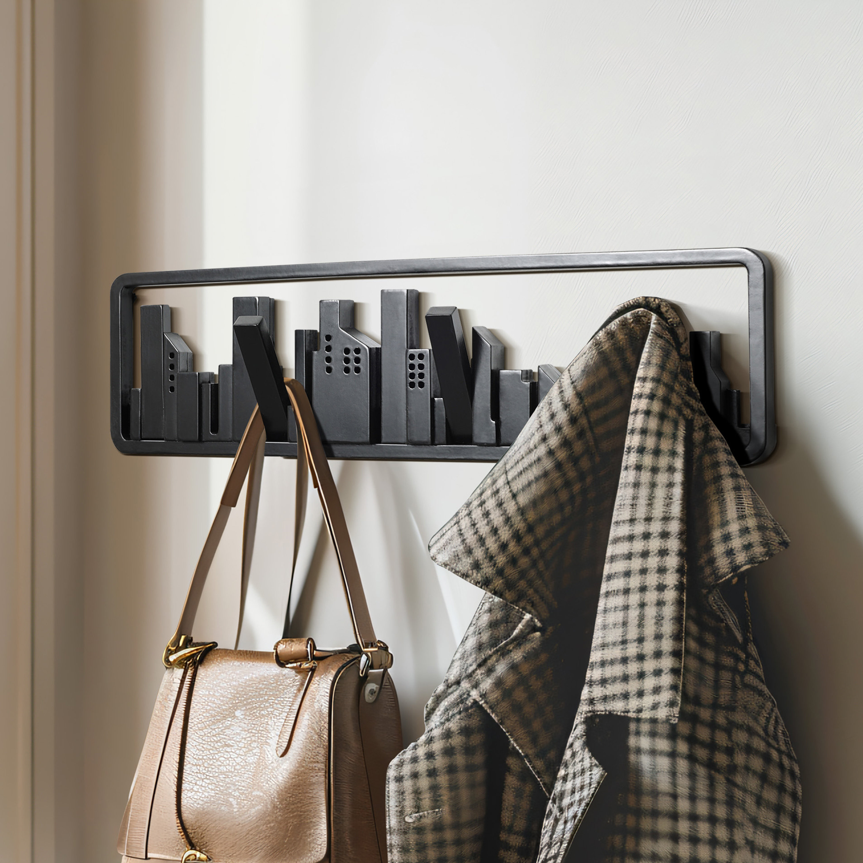 Ebern Designs Martone Solid Wood and MDF Wall 4Wall Mounted Coat Rack