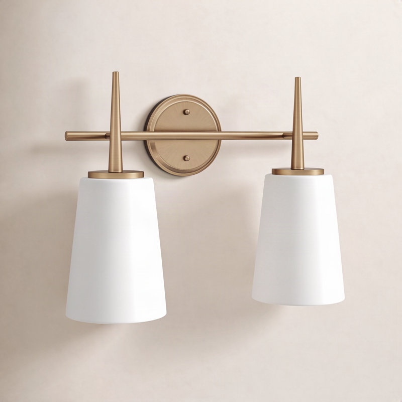 Erlandson 2 Light Dimmable Vanity Light, Satin Bronze, 100W A19 Medium