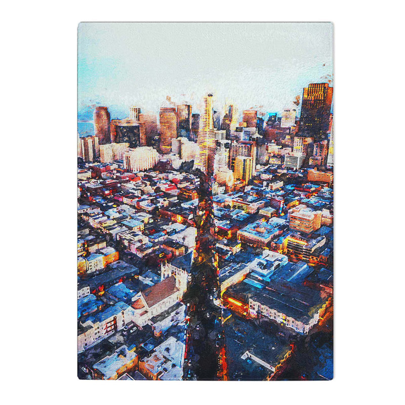 Glass Downtown San Francisco Chopping Board, 28.5 cm W x 20 cm L