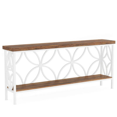 Table basse élégante, canapé de style nordique, console à 2 niveaux