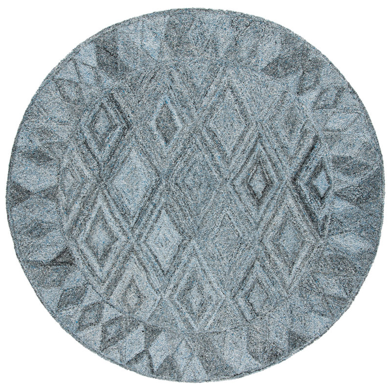 Jazmine Hand Tufted Performance Geometric Rug, Round 6'