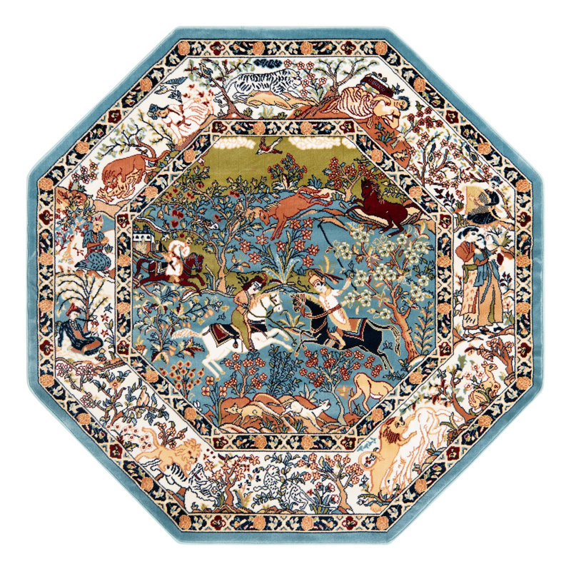 Ledger Oriental Indoor Rug, Octagon 5'3" x 5'3"