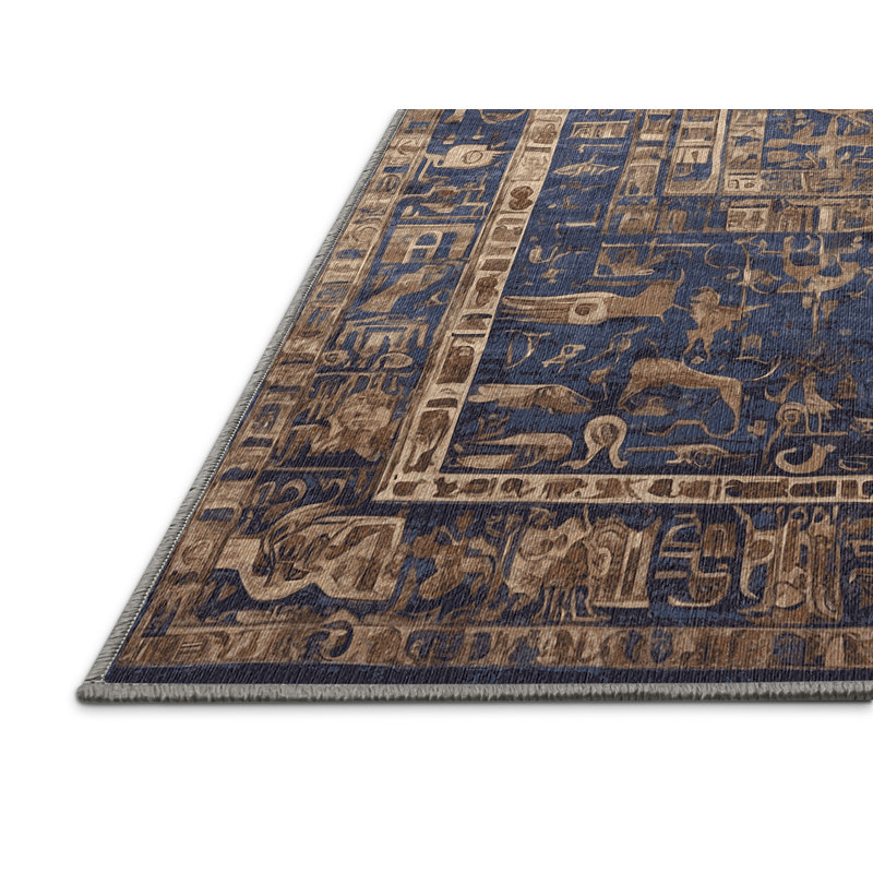 Machine Washable Purple Area Rug, Square 5'