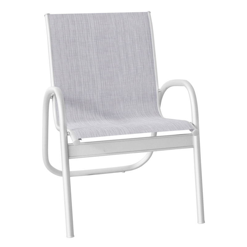 Fauteuil de patio Gardenella, Blanc texturé, Bijou