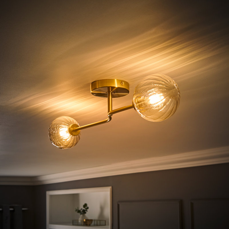 Chessy Glass Semi Flush Mount, Yes
