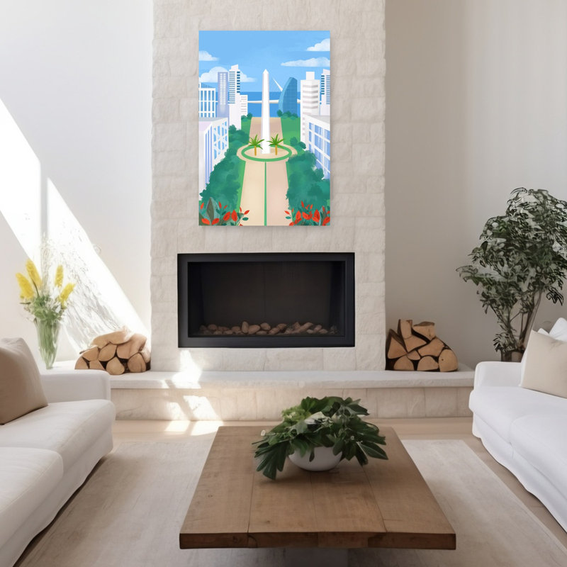 Impression d'art mural de ville abstraite et vibrante, art moderne de ville, H 48 po x l 32 po