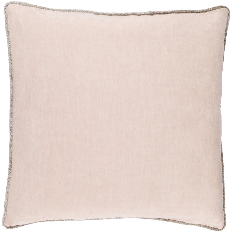 Housse de coussin 100% lin Sasha, H 20" x l 20" x P 1", Rose