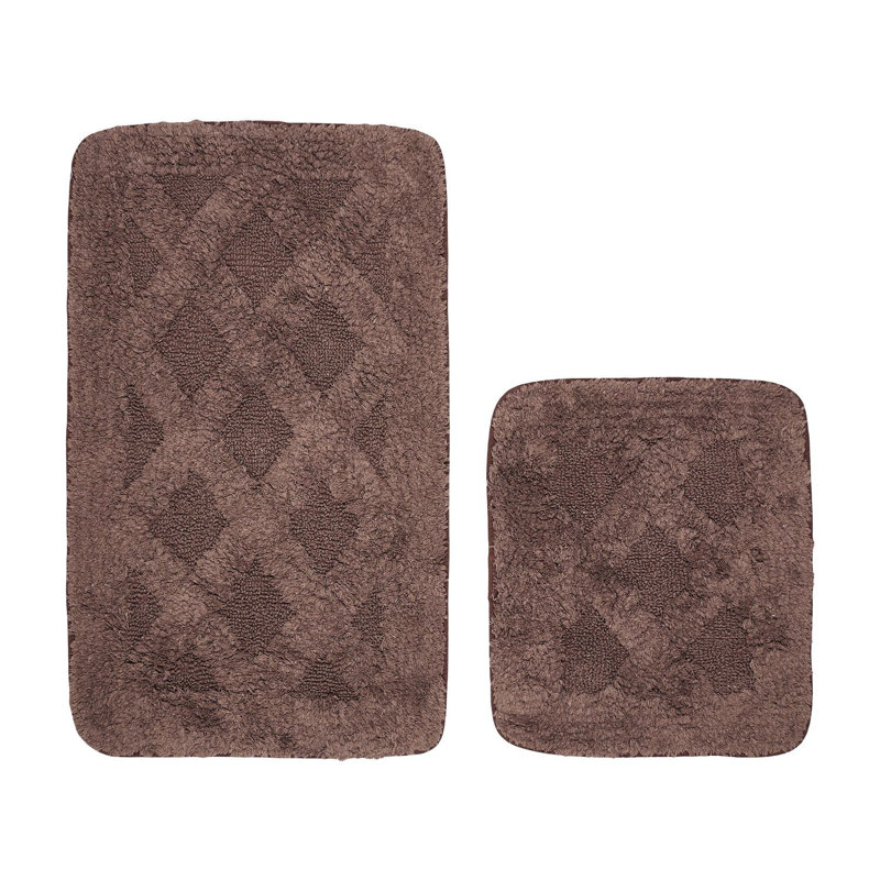 Ensemble de tapis de bain 2 pièces Sharo, Brun
