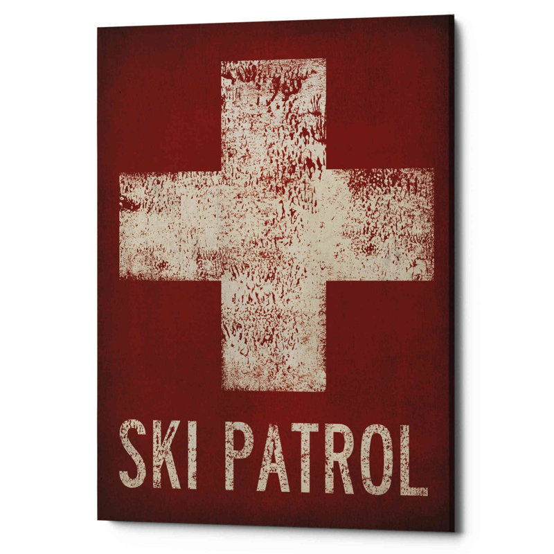 «Ski Patrol» par Ryan Fowler, art mural sur toile, H 54 po x l 40 po x P 1,5 po