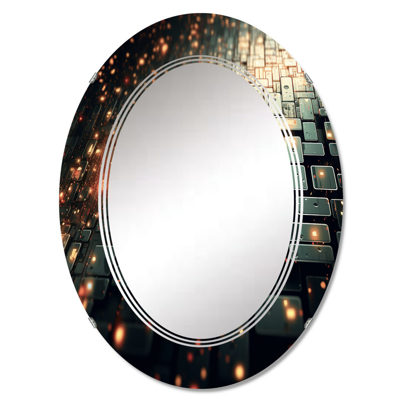 Barnvale - Miroir mural moderne ovale, 36 po x 24 po