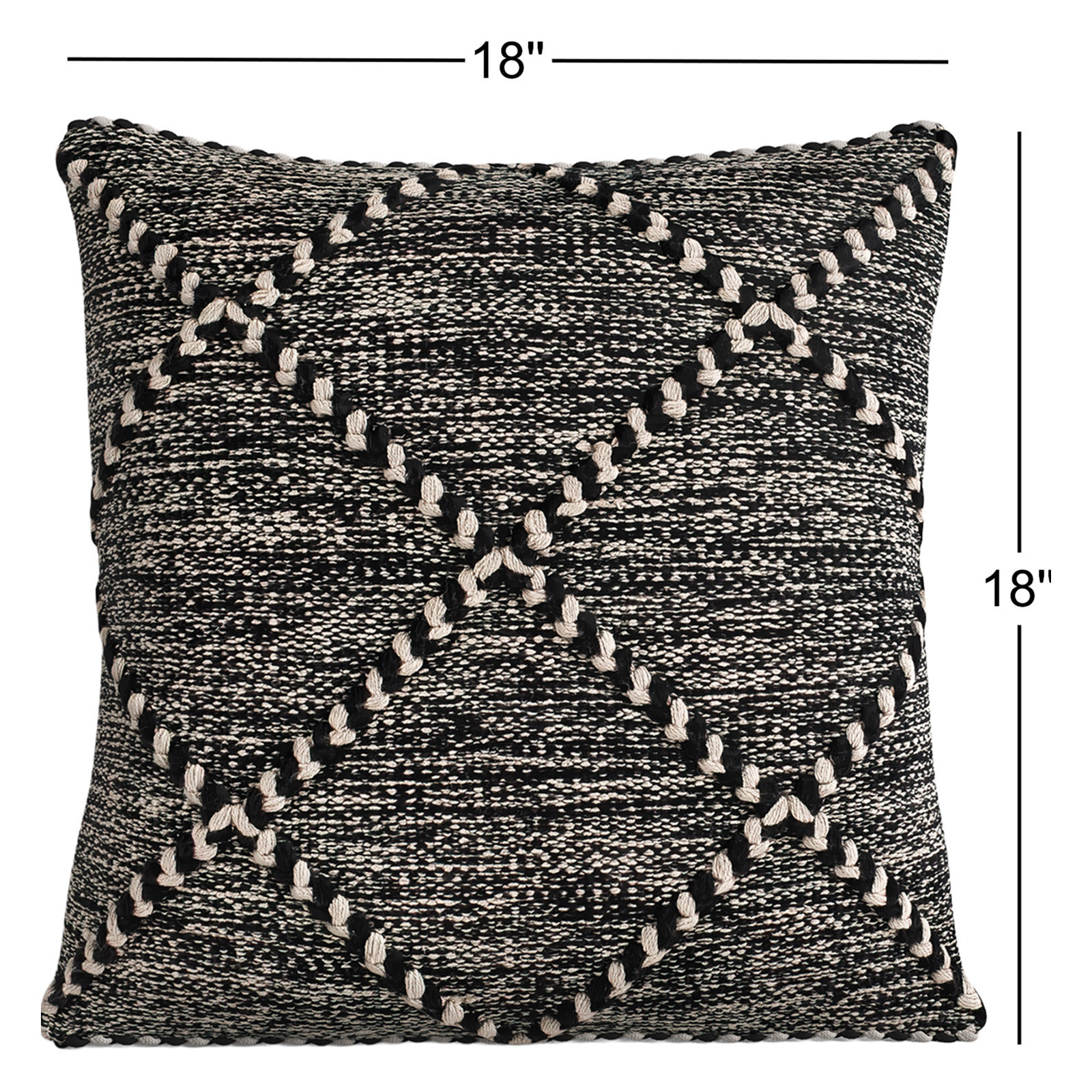 Damali Geometric Cotton Pillow Cover, 18" x 18"