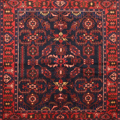 Tapis oriental rouge et bleu