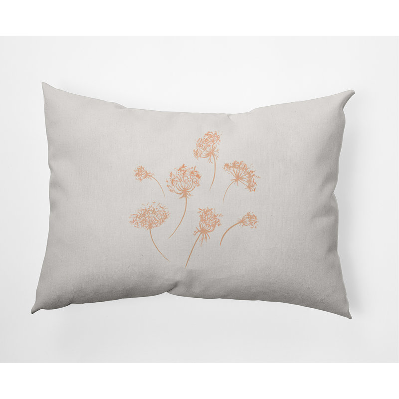 Floral Reversible Throw Pillow, Orange