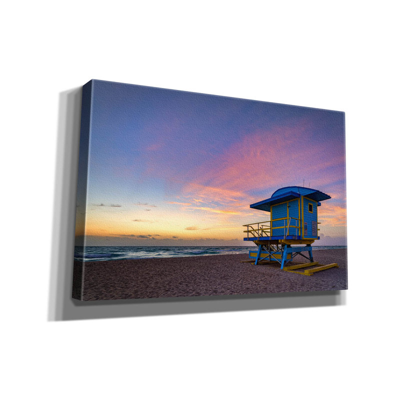 Toile épique Graffiti «South Beach Sunrise» par Rick Berk, 18 po x 12 po, H 12 po x l 18 po x P 0,75 po