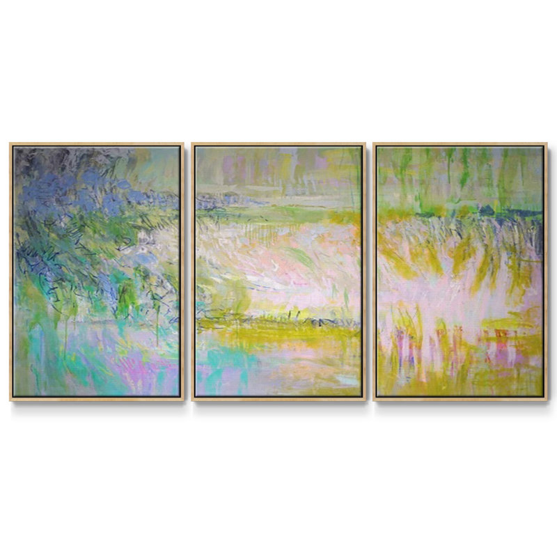 Étude, reproduction sur toile 3 pièces, H 24 po x l 48 po x P 2 po, Naturel
