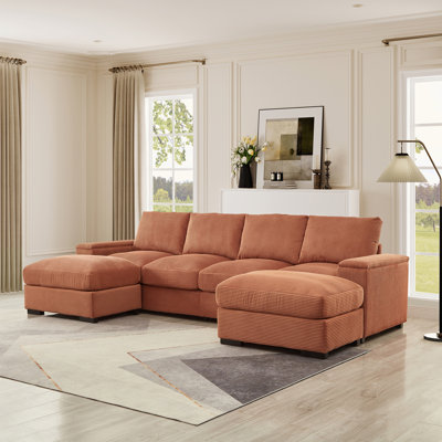 Canapé modulaire à assise profonde avec repose-pieds