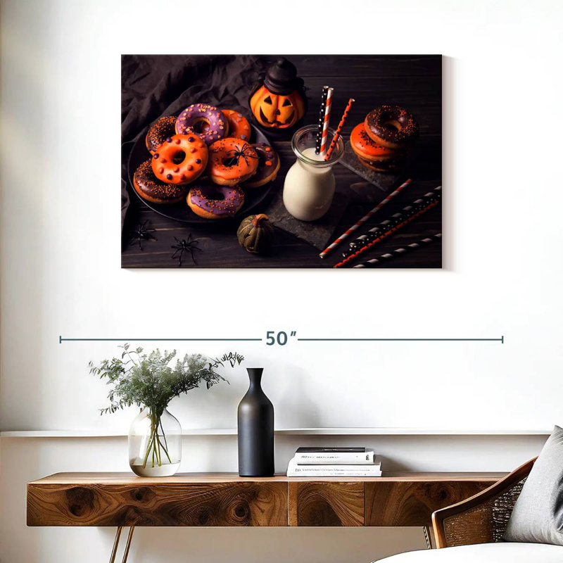 Halloween beignets et lait, H 24 po x l 36 po