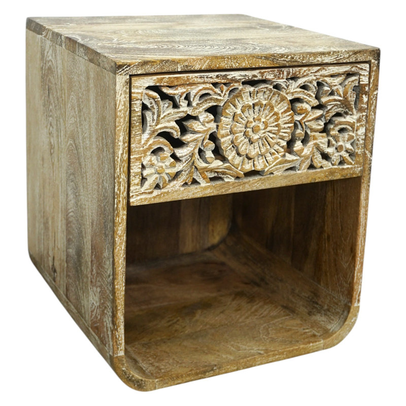 Solid Wood Wall Mounted Nightstand/side Table