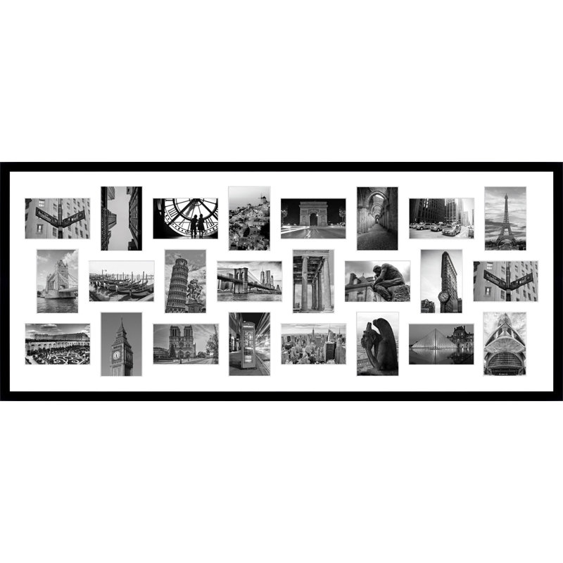 Lanni Wood Picture Frame with Mat, Black