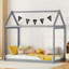 Lit simple en bois, gris
