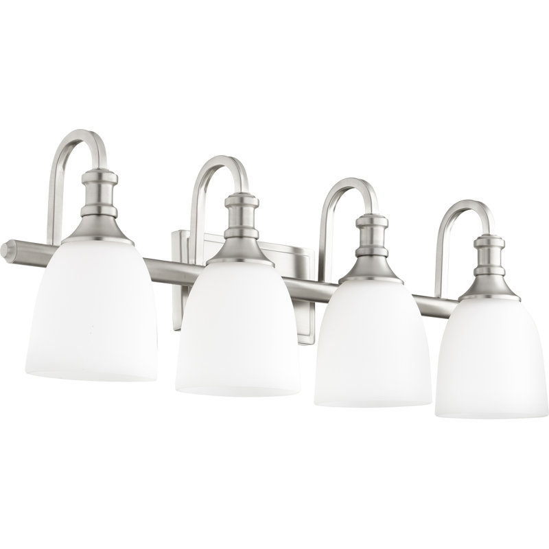 Éclairage pour salle de bain 4 lumières Falbo, Nickel satiné