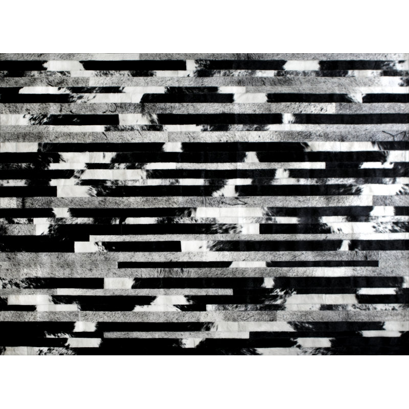 Cojonudo Cowhide Abstract Area Rug, Rectangle 2' x 3'