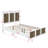Contemporary Farmhouse-Style Wood Platform Bed Featuring Wooden Strip Accents-425894063-425894062