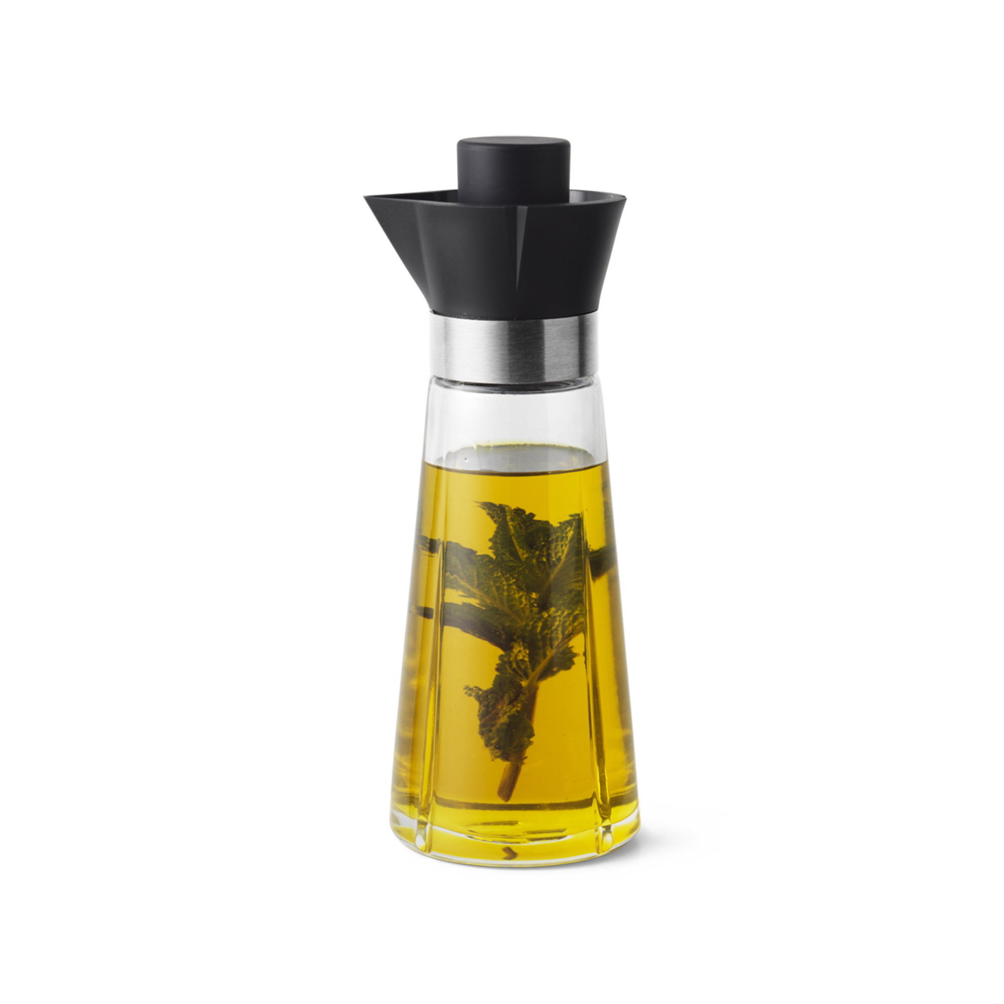 Grand Cru Oil and Vinegar Bottles, Black/Steel/Clear, 8.5 Oz
