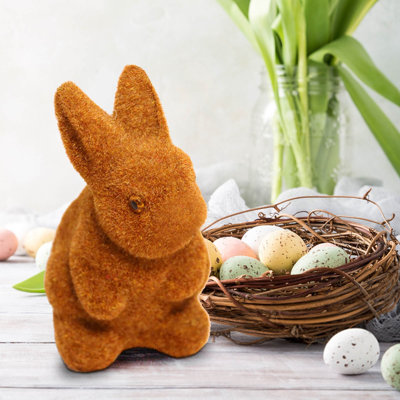 Herbe, Pâques, peluche, lapin floqué, miniatures, debout, jardin de mousse