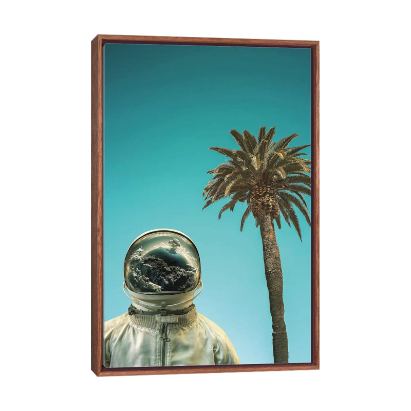 Vacation by Rob Hakemo - Print on Canvas, 66.04 cm H x 45.72 cm W, Classic Brown Wood Framed