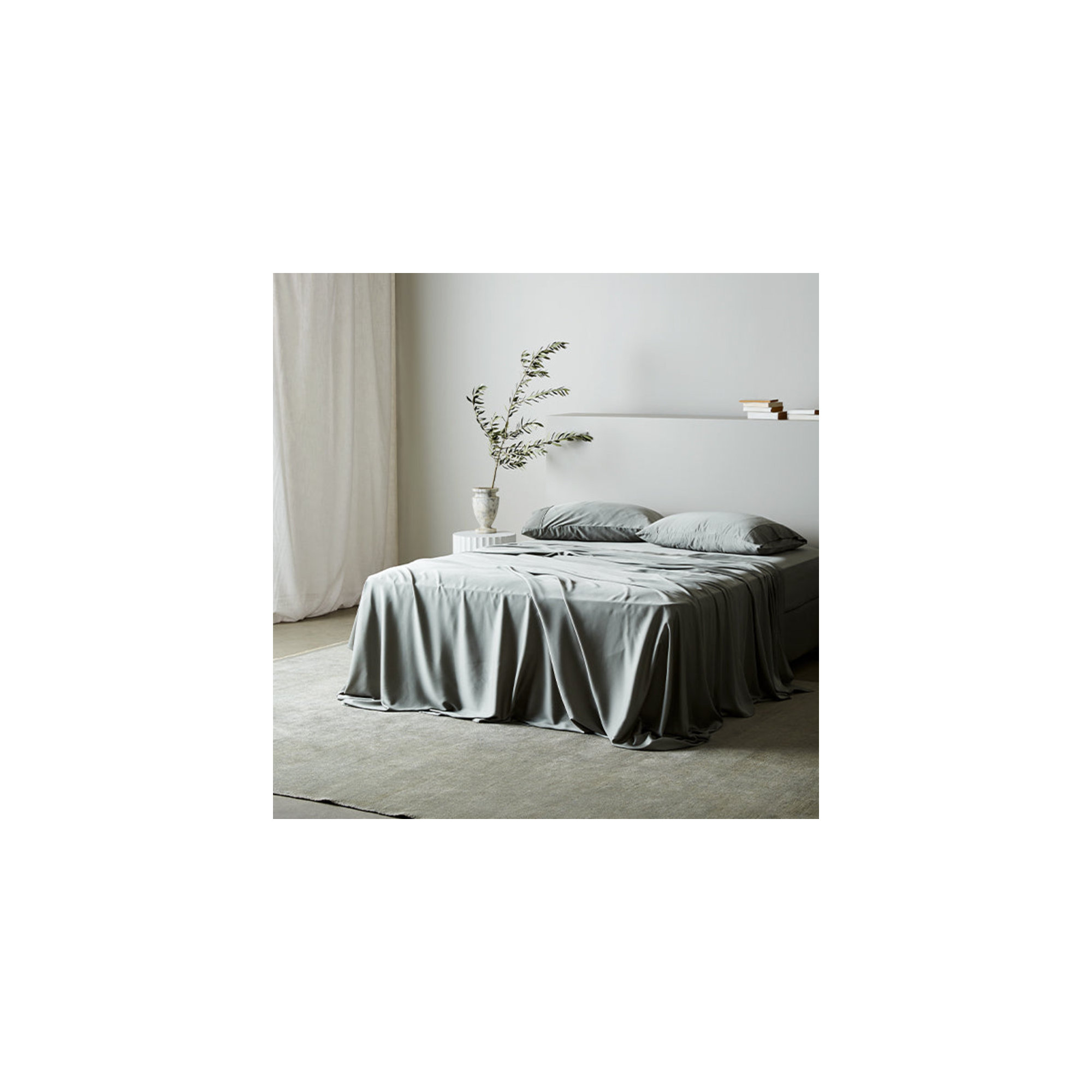 Signature Sateen Sheet Set, Sage, Queen Sheet Set with 3 Additional Pieces