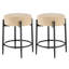 Ensemble de 2 chaises de cuisine Mid-Century modernes de 23,6 po avec dossier rembourré et base en métal robuste-1582034632