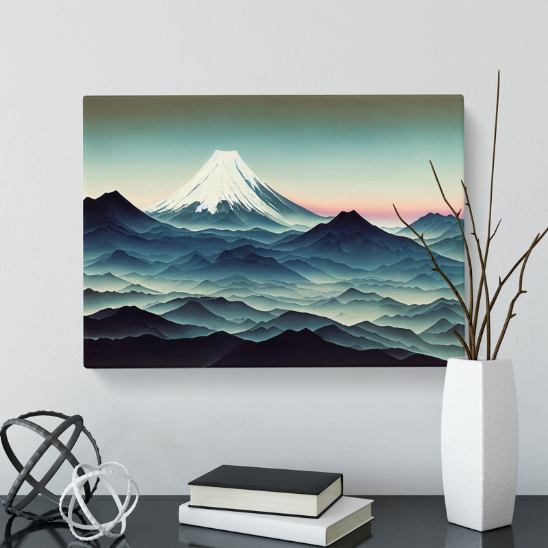 Entrancing Japanese Mountains - Wrapped Canvas, 40cm H x 60cm W x 3cm D