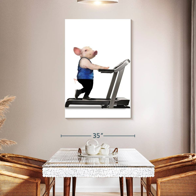 Pig On Treadmill, 48" H x 32" W