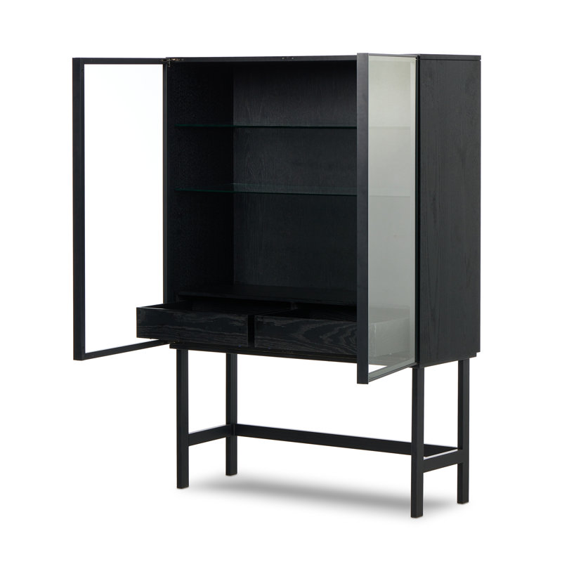 Hayward Cabinet-natural Walnut, Black Oak